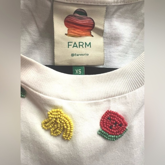 FARM Rio Beaded Fruits White Sleeveless T-Shirt ✨NWT✨ - Picture 5 of 5